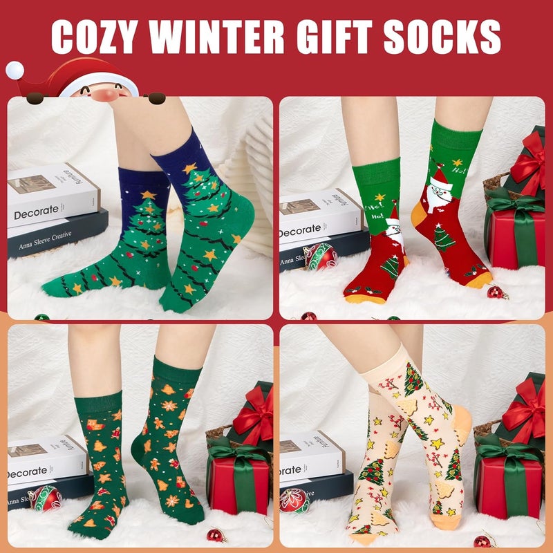 Socksfad Store 5-6 Pairs Women's Cute Cat Socks Gifts, Funny Novelty Animal Print Crew Cotton Socks Christmas Gifts for Women Girls - Image 5